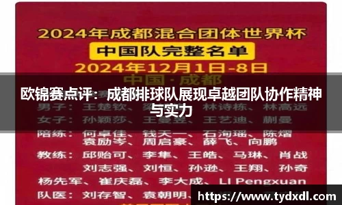 欧锦赛点评：成都排球队展现卓越团队协作精神与实力