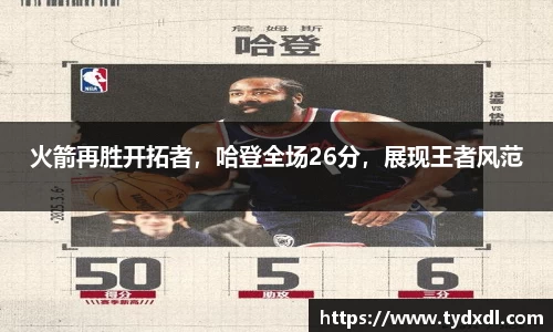 火箭再胜开拓者，哈登全场26分，展现王者风范